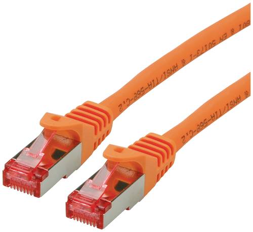 Roline 21.15.2670 RJ45 Netzwerkkabel, Patchkabel CAT 6 S/FTP 0.50m Orange, Schwarz 1St. von Roline