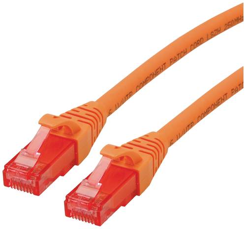 Roline 21.15.2947 RJ45 Netzwerkkabel, Patchkabel CAT 6 U/UTP 0.30m Orange, Weiß 1St. von Roline