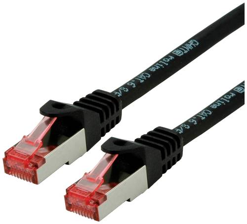 Roline 21.15.2956 RJ45 Netzwerkkabel, Patchkabel CAT 6 S/FTP 0.30m Schwarz 1St. von Roline