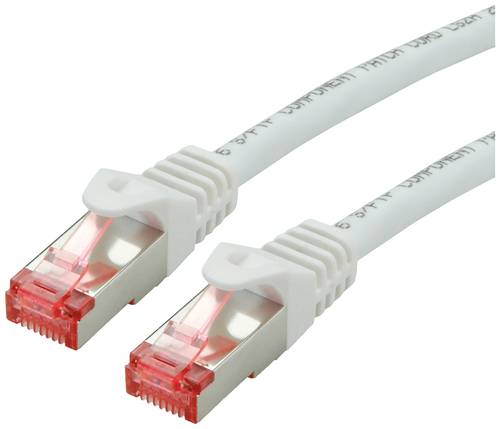 Roline 21.15.2957 RJ45 Netzwerkkabel, Patchkabel CAT 6 S/FTP 0.30m Weiß, Schwarz 1St. von Roline