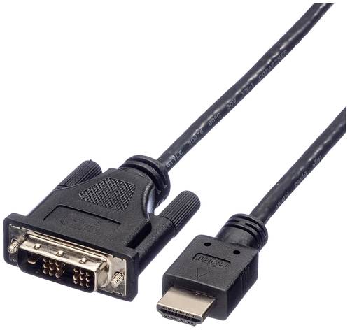 Roline DVI / HDMI Anschlusskabel DVI-D 18+1pol. Stecker, HDMI-A Stecker 1.00m Schwarz 11.04.5519 Ges von Roline