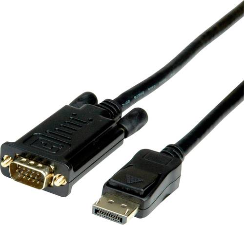 Roline DisplayPort / VGA Adapterkabel DisplayPort Stecker, VGA 15pol. Stecker 3.00m Schwarz 11.04.59 von Roline