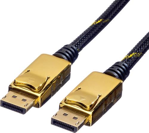 Roline DisplayPort Anschlusskabel DisplayPort Stecker, DisplayPort Stecker 2.00m Schwarz/Gold 11.04. von Roline