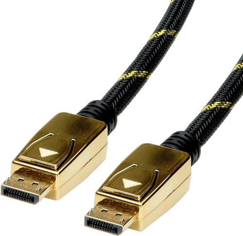Roline DisplayPort Anschlusskabel DisplayPort Stecker, DisplayPort Stecker 3.00m Schwarz/Gold 11.04. von Roline