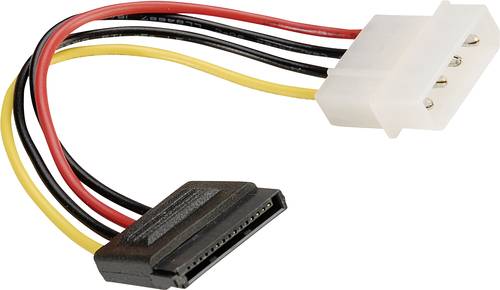 Roline Festplatten Anschlusskabel [1x Molex 4pol Stecker - 1x SATA-Strom-Buchse 15pol.] 0.15m von Roline