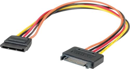 Roline Festplatten Anschlusskabel [1x SATA-Strom-Buchse 15pol. - 1x SATA-Strom-Stecker 15pol.] 0.30m von Roline