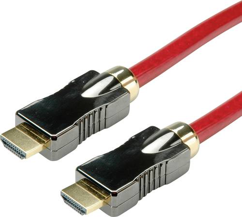 Roline HDMI Anschlusskabel HDMI-A Stecker, HDMI-A Stecker 1.00m Rot 11.04.5901 doppelt geschirmt, Ul von Roline
