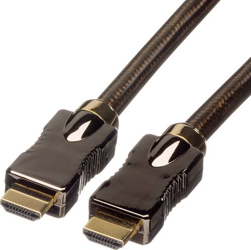 Roline HDMI Anschlusskabel HDMI-A Stecker, HDMI-A Stecker 1.00m Schwarz 11.04.5680 doppelt geschirmt von Roline