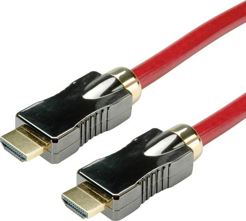 Roline HDMI Anschlusskabel HDMI-A Stecker, HDMI-A Stecker 2.00m Rot 11.04.5902 doppelt geschirmt, Ul von Roline
