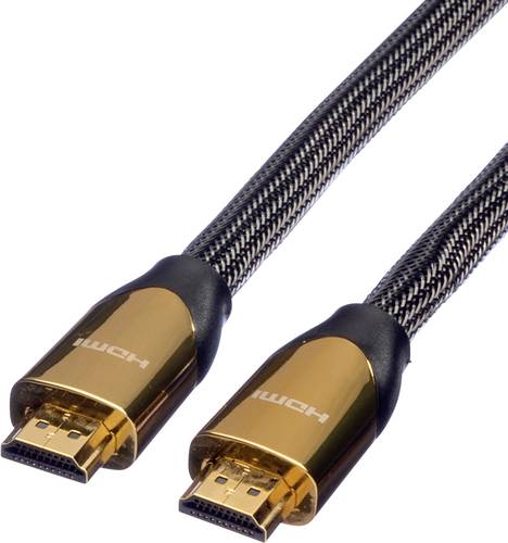 Roline HDMI Anschlusskabel HDMI-A Stecker, HDMI-A Stecker 2.00m Schwarz 11.04.5802 doppelt geschirmt von Roline