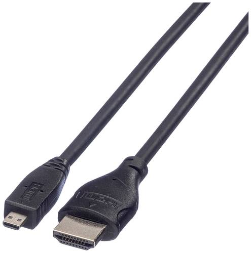 Roline HDMI Anschlusskabel HDMI-A Stecker, HDMI-Micro-D Stecker 2.00m Schwarz 11.04.5581 Geschirmt H von Roline