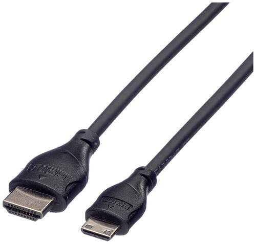 Roline HDMI Anschlusskabel HDMI-A Stecker, HDMI-Mini-C Stecker 2.00m Schwarz 11.04.5580 Geschirmt HD von Roline
