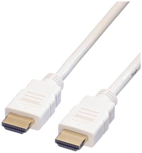 Roline HDMI Anschlusskabel HDMI-A Stecker 2.00 m Weiß 11.04.5587 Geschirmt HDMI-Kabel von Roline