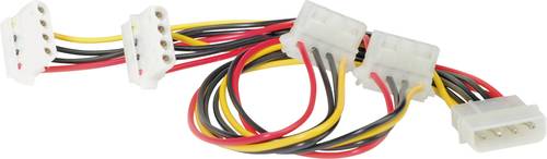 Roline Strom Anschlusskabel [1x IDE-Strom-Stecker 4pol. - 4x IDE-Strom-Buchse 4pol.] 0.45m Schwarz, von Roline