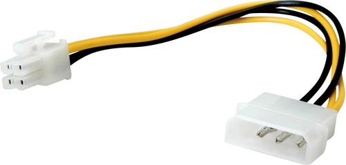 Roline Strom Anschlusskabel [1x Molex 4pol Stecker - 1x ATX-Stecker 4pol.] 0.15m Schwarz, Gelb von Roline