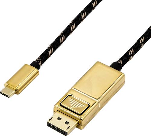 Roline USB-C® / DisplayPort Adapterkabel USB-C® Stecker, DisplayPort Stecker 2.00m Schwarz/Gold 11 von Roline