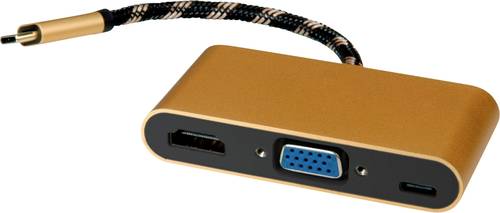 Roline USB-C® / HDMI Adapterkabel USB-C® Stecker, HDMI-A Buchse 0.10m Schwarz/Gold 12.03.3155 USB- von Roline