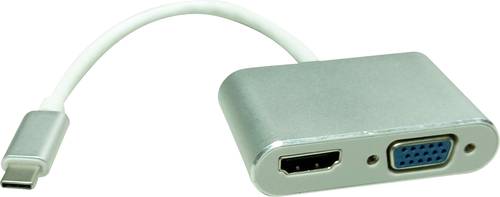 Roline USB-C® / HDMI Adapterkabel USB-C® Stecker, HDMI-A Buchse 0.10m Silber 12.03.3215 USB-C®-Di von Roline