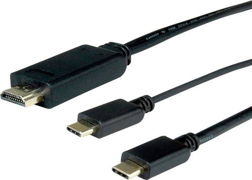 Roline USB-C® / HDMI Adapterkabel USB-C® Stecker, HDMI-A Stecker 2.00 m Schwarz 11.04.5953 USB-C® von Roline
