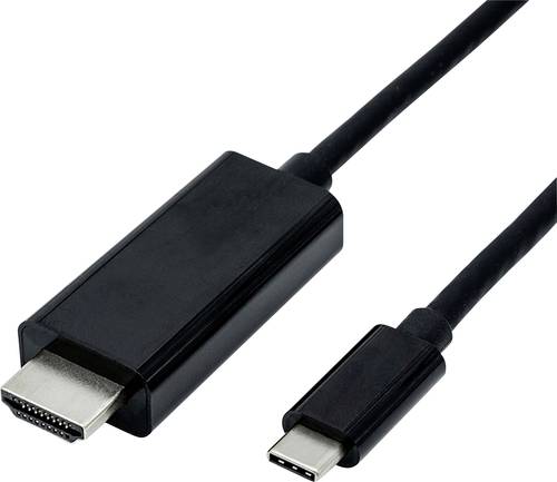 Roline USB-C® / HDMI Adapterkabel USB-C® Stecker, HDMI-A Stecker 5.00m Schwarz 11.04.5843 USB-C®- von Roline