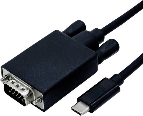 Roline USB-C® / VGA Adapterkabel USB-C® Stecker, VGA 15pol. Stecker 1.00m Schwarz 11.04.5820 USB-C von Roline