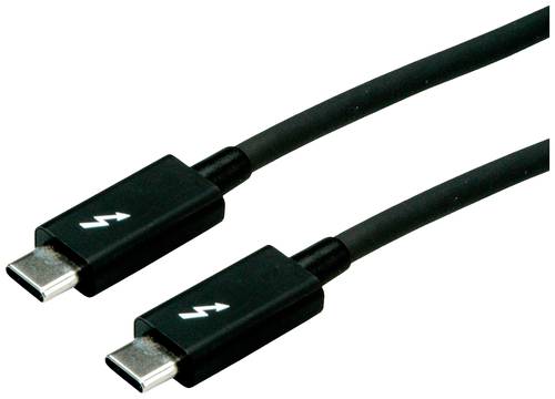 Roline USB-Kabel Thunderbolt™ 3 Thunderbolt™ (USB-C®) Stecker 1.00m Schwarz Geschirmt 11.02.9041 von Roline