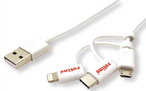 Roline USB-Kabel USB 2.0 USB-A Stecker, Apple Lightning Stecker, USB-Micro-B Stecker, USB-C® Stecke von Roline