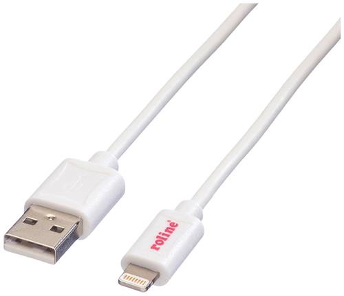 Roline USB-Kabel USB 2.0 USB-A Stecker, Apple Lightning Stecker 0.15m Weiß Geschirmt 11.02.8326 von Roline