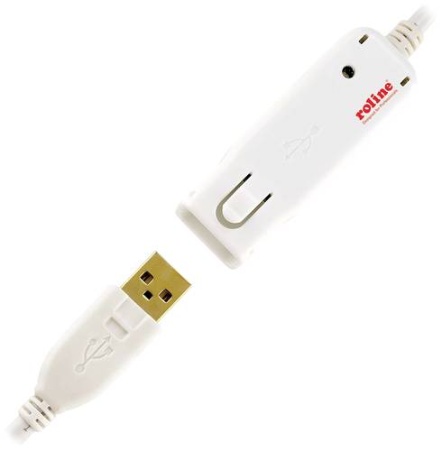 Roline USB-Kabel USB 2.0 USB-A Stecker, USB-A Buchse 12.00m Weiß 12.04.1086 von Roline