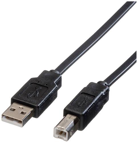 Roline USB-Kabel USB 2.0 USB-A Stecker, USB-B Stecker 0.80m Schwarz Ungeschirmt 11.02.8867 von Roline