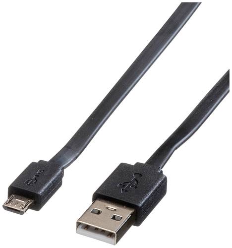 Roline USB-Kabel USB 2.0 USB-A Stecker, USB-Micro-B Stecker 1.00m Schwarz Ungeschirmt, TPE-Mantel 11 von Roline