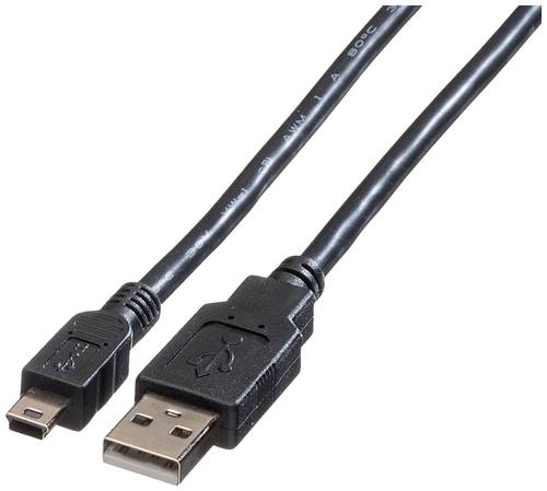 Roline USB-Kabel USB 2.0 USB-A Stecker, USB-Mini-A Stecker 0.80m Schwarz Geschirmt 11.02.8708 Roline USB-Kabel USB 2.0 USB-A Stecker, USB-Mini-A Stecker 0.80m Schwarz Geschirmt 11.02.8708 von Roline