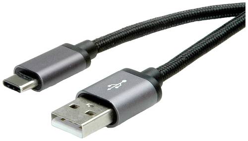 Roline USB-Kabel USB 2.0 USB-C® Stecker, USB-A Stecker 3.00m Schwarz Geschirmt 11.02.9029 von Roline