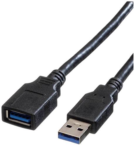 Roline USB-Kabel USB 3.2 Gen1 (USB 3.0 / USB 3.1 Gen1) USB-A Stecker, USB-A Buchse 0.80m Schwarz Ges von Roline