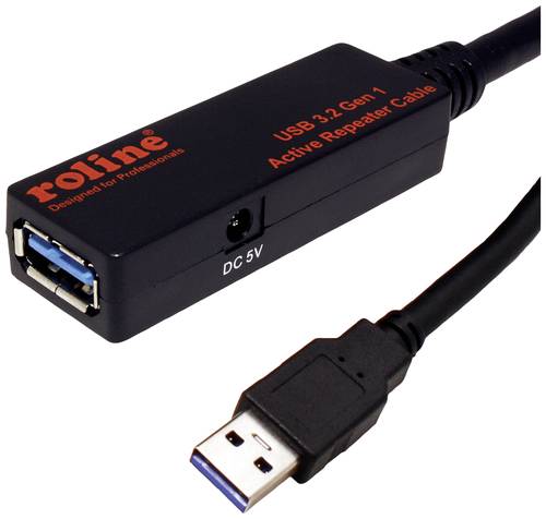 Roline USB-Kabel USB 3.2 Gen1 (USB 3.0 / USB 3.1 Gen1) USB-A Stecker, USB-A Buchse 10.00m Schwarz 12 von Roline