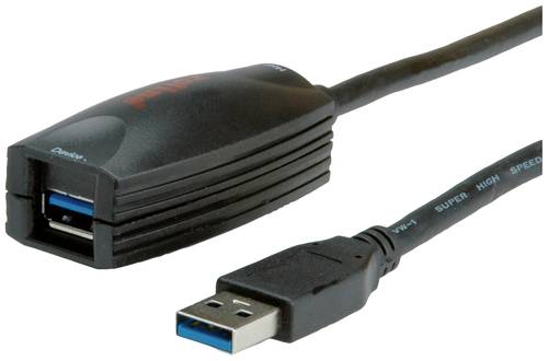 Roline USB-Kabel USB 3.2 Gen1 (USB 3.0 / USB 3.1 Gen1) USB-A Stecker, USB-A Buchse 5.00m Schwarz 12. von Roline