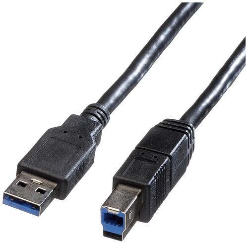 Roline USB-Kabel USB 3.2 Gen1 (USB 3.0 / USB 3.1 Gen1) USB-A Stecker, USB-B Stecker 0.80m Schwarz Ge von Roline