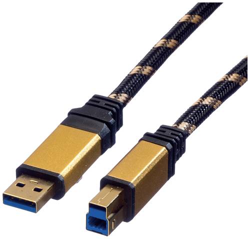 Roline USB-Kabel USB 3.2 Gen1 (USB 3.0 / USB 3.1 Gen1) USB-A Stecker, USB-B Stecker 1.80m Schwarz, G von Roline