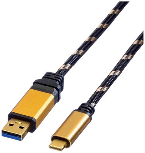 Roline USB-Kabel USB 3.2 Gen1 (USB 3.0 / USB 3.1 Gen1) USB-A Stecker, USB-C® Stecker 0.50m Schwarz, von Roline