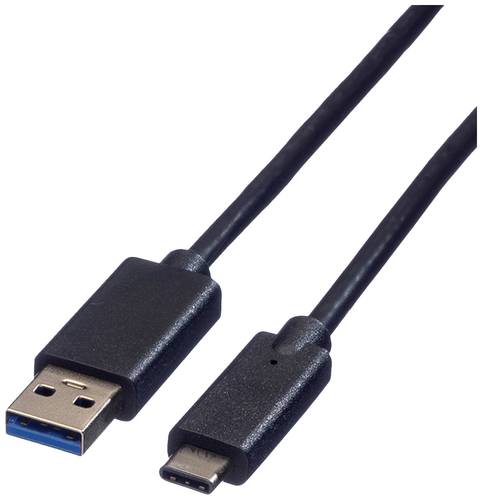 Roline USB-Kabel USB 3.2 Gen1 (USB 3.0 / USB 3.1 Gen1) USB-A Stecker, USB-C® Stecker 0.50m Schwarz von Roline
