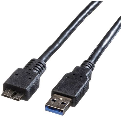 Roline USB-Kabel USB 3.2 Gen1 (USB 3.0 / USB 3.1 Gen1) USB-A Stecker, USB-Micro-B 3.0 Stecker 0.80m von Roline