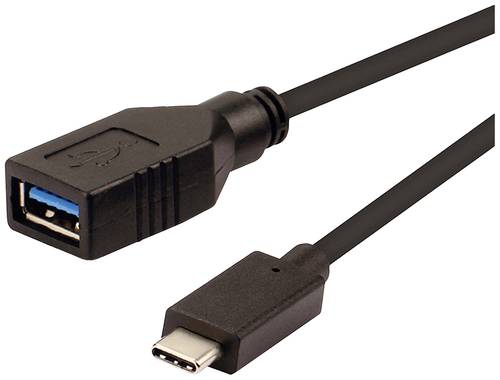 Roline USB-Kabel USB 3.2 Gen1 (USB 3.0 / USB 3.1 Gen1) USB-C® Stecker, USB-A Buchse 0.15m Schwarz 1 von Roline