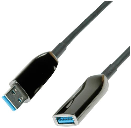 Roline USB-Kabel USB 3.2 Gen1 USB-A Buchse, USB-A Stecker 10m Schwarz 12.04.1075 von Roline
