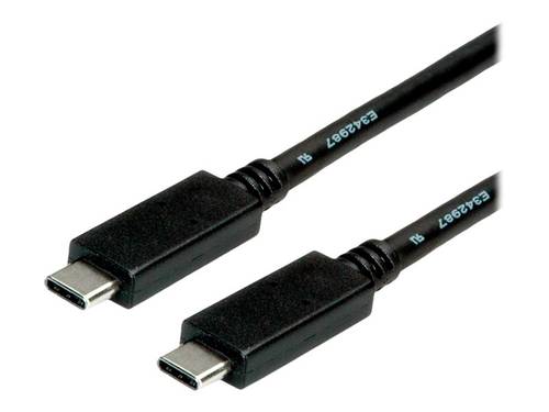 Roline USB-Kabel USB 3.2 Gen2 (USB 3.1 Gen2) USB-C® Stecker 2.00m Schwarz 11029055 von Roline