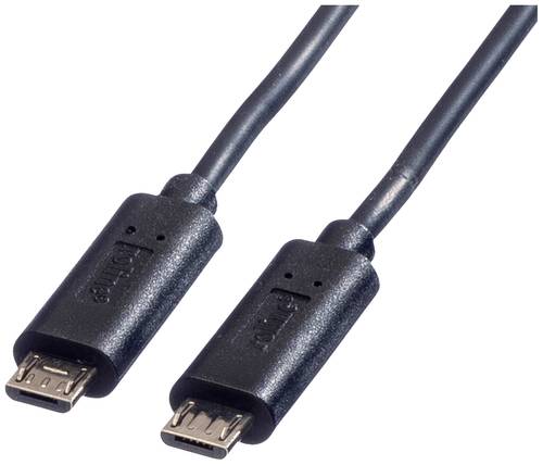 Roline USB-Ladekabel USB 2.0 USB-Micro-B Stecker 0.30m Schwarz Geschirmt 11.02.8307 von Roline