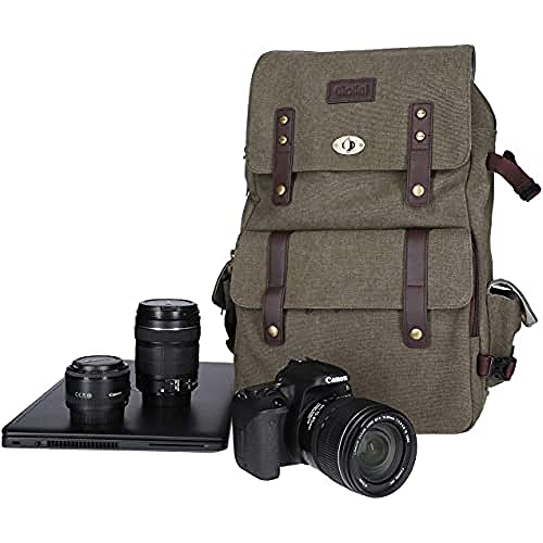 Rollei 20293 Vintage Fotorucksack / Everyday Backpack mit 30 l Fassungsvermögen, Kameraschnellzugriffsfach,,handgepäcktauglich, für DSLM DSLM / DSLR passend, inkl. Regenschutz - grau von Rollei
