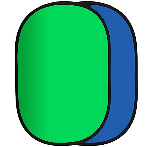 Rollei 28197 faltbarer Hintergrund / Greenscreen kompact. 2 farbiger Hintergrund in grün und blau zum optimalen freistellen von Personen von Rollei