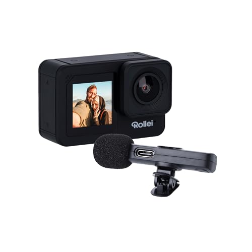 Rollei Actioncam D6Pro - 5K-Video, 2,2" IPS-Touchscreen, Wasserdichtes Gehäuse bis zu 30 m, 6-Achsen-Bildstabilisierung, Drahtloses Mikrofon inklusive von Rollei