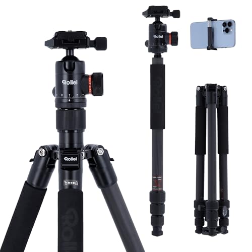 Rollei C5i Stativ Kamera Schwarz, 156cm Reisestativ Leicht aus Carbon Fotostativ mit Kugelkopf & Stativtasche Verwendbar als Macrostativ & Monopod Kompaktes Dreibeinstativ für DSLR & Smartphone Rollei C5i Stativ Kamera Schwarz, 156cm Reisestativ Leicht aus Carbon Fotostativ mit Kugelkopf & Stativtasche Verwendbar als Macrostativ & Monopod Kompaktes Dreibeinstativ für DSLR & Smartphone von Rollei