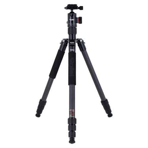 Rollei C6i Kamerastativ Carbon Schwarz, 172cm Stativ Kamera Kompakt mit Kugelkopf Leichtes Foto Reisestativ für DSLR 4-in-1 Fotostativ mit Monoppod Funktion Arca Swiss Stativ für Kamera & Smartphone von Rollei